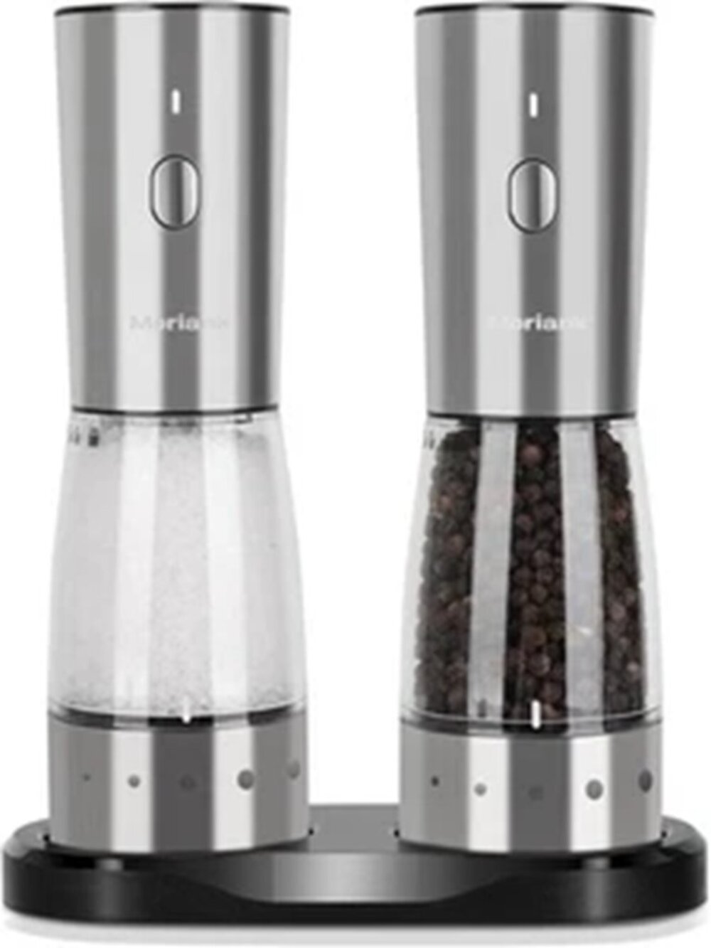 Moriank Electric Salt & Pepper Grinder Set Stainless Steel - NEW